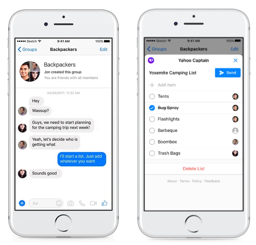 Yahoo Captain chatbot Messenger