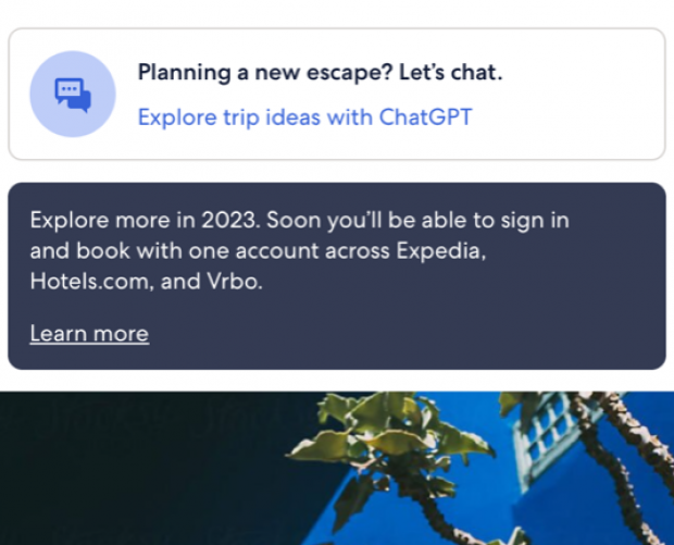 Expedia adds ChatGPT-powered trip planning to its app